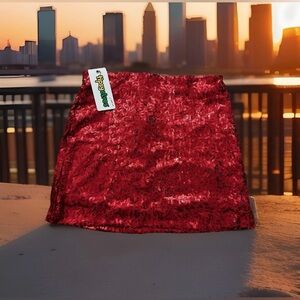 Tipsy Elves Red Sequin Skirt Women's Size Medium  Great With Boots!!